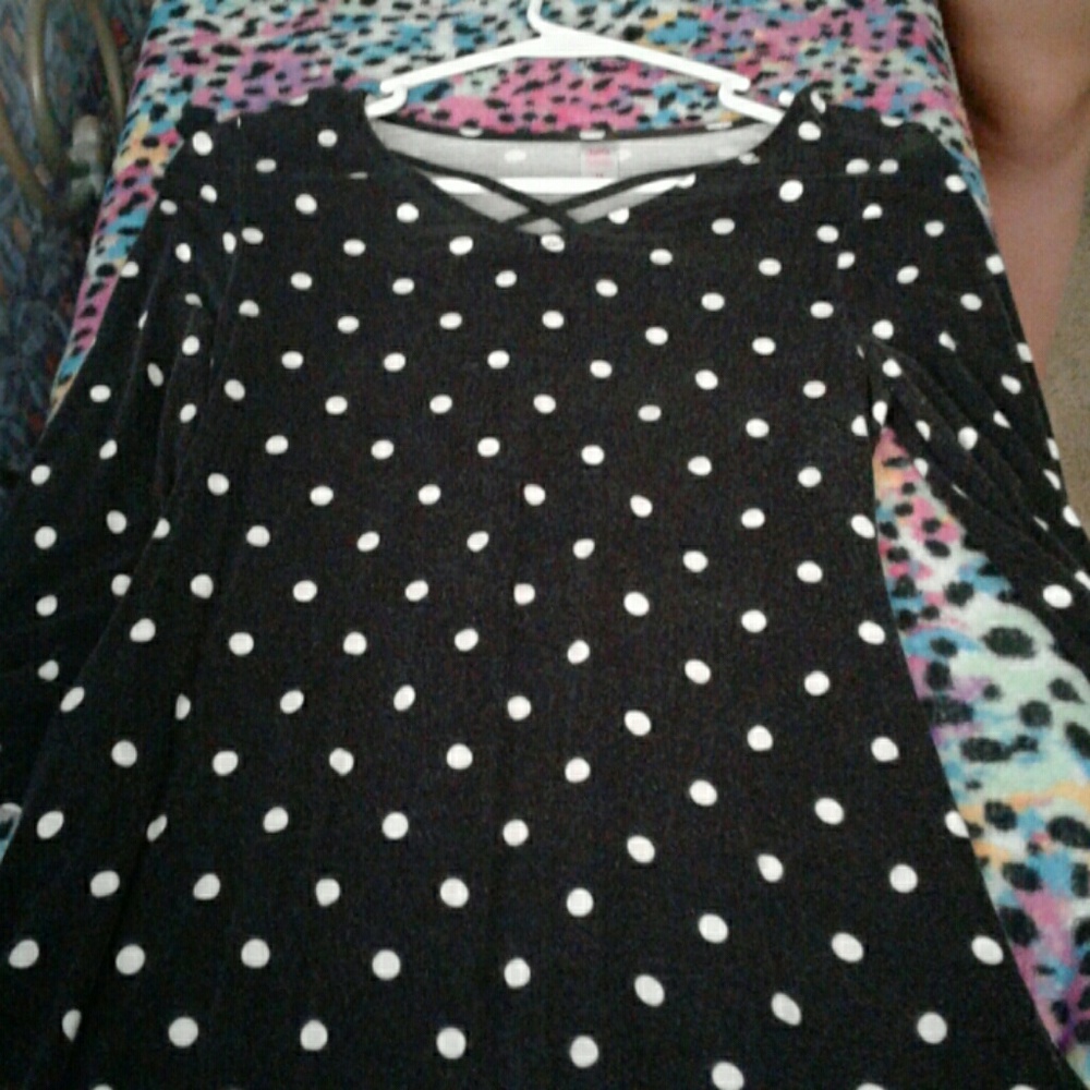 Black/white polka dot justice dress kids size 14